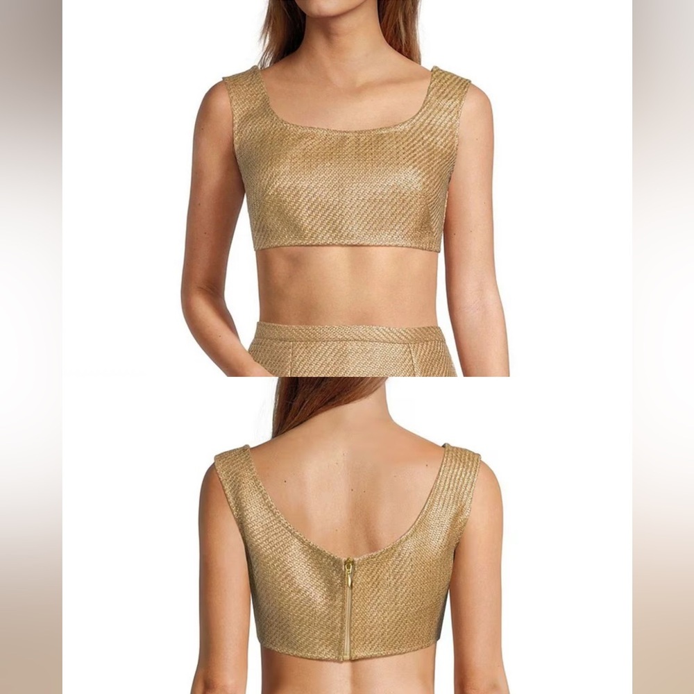 Michael Antonio Shimmering Gold Crop Tank